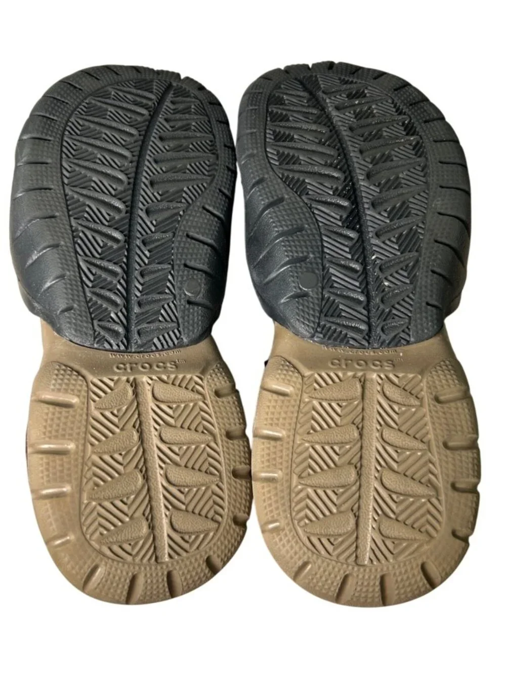 Crocs Mens Brown Tan Closed Toe Sandals Sz 10 Adjustable Straps Rugged Outdoor